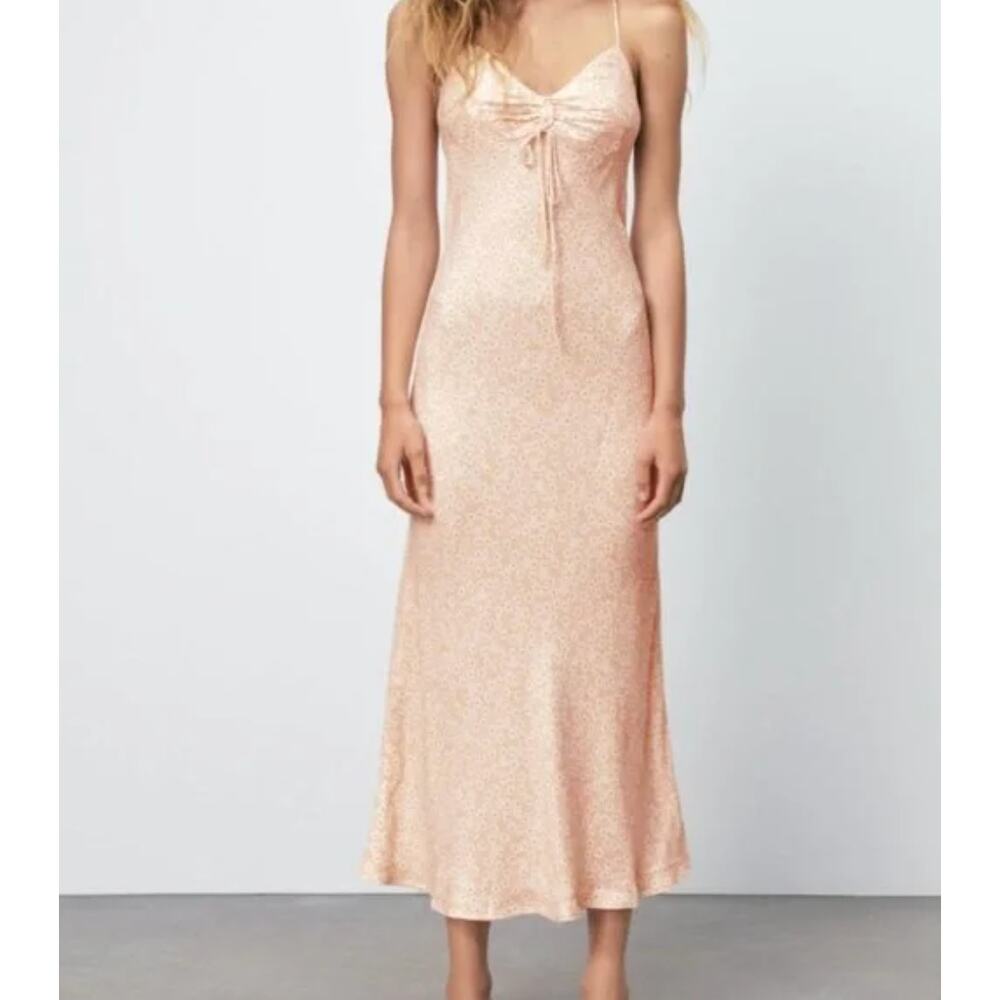ZARA Floral Satin Slip dress size M